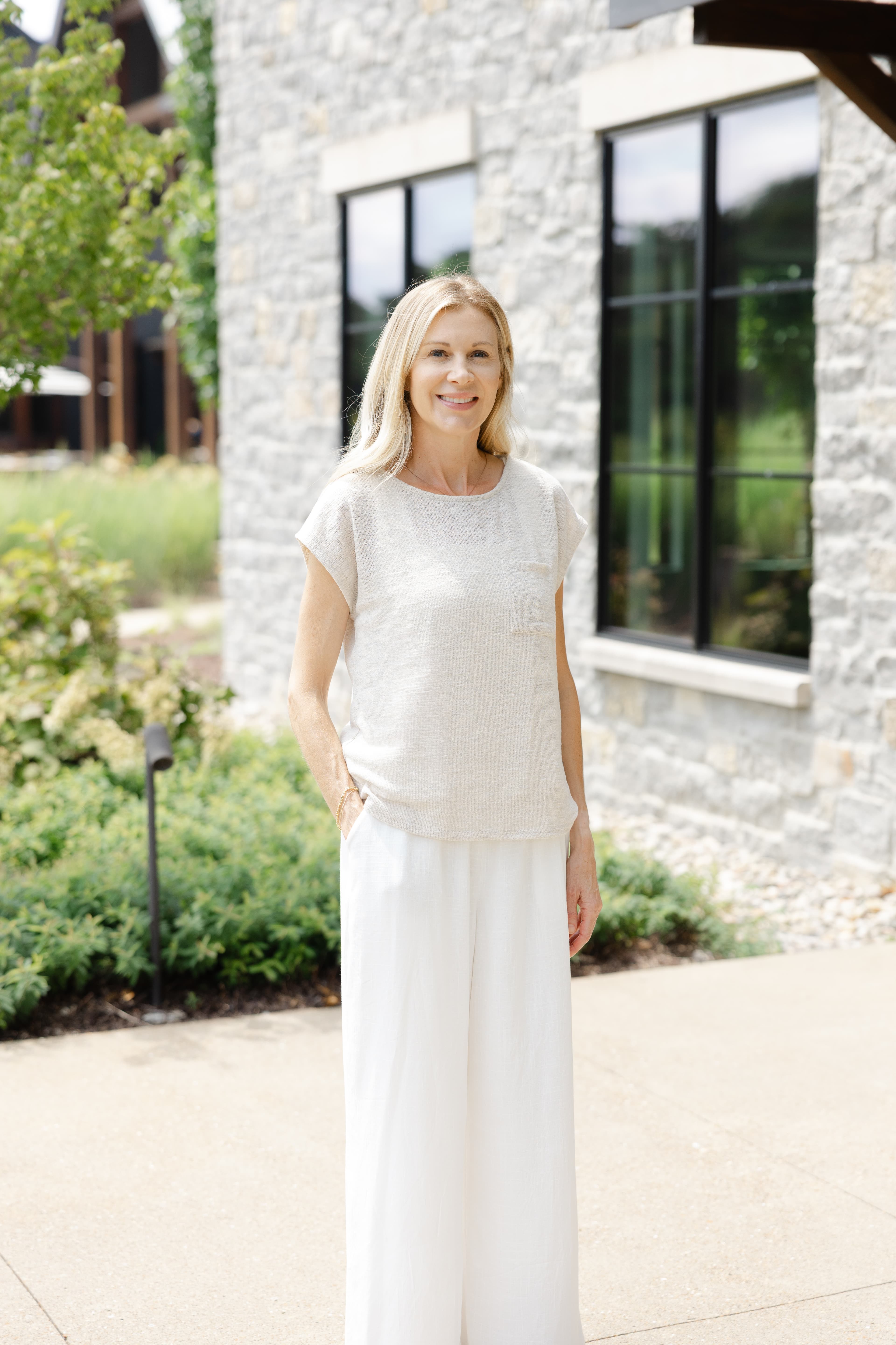 Sonja, founder of Abide Collective, outdoors in Franklin, TN